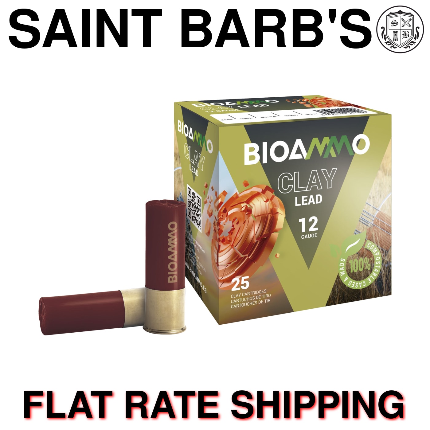 BIOAMMO Clay Lead 12 Gauge 2.75" 7/8 oz. #9 - 25 Rounds-img-0