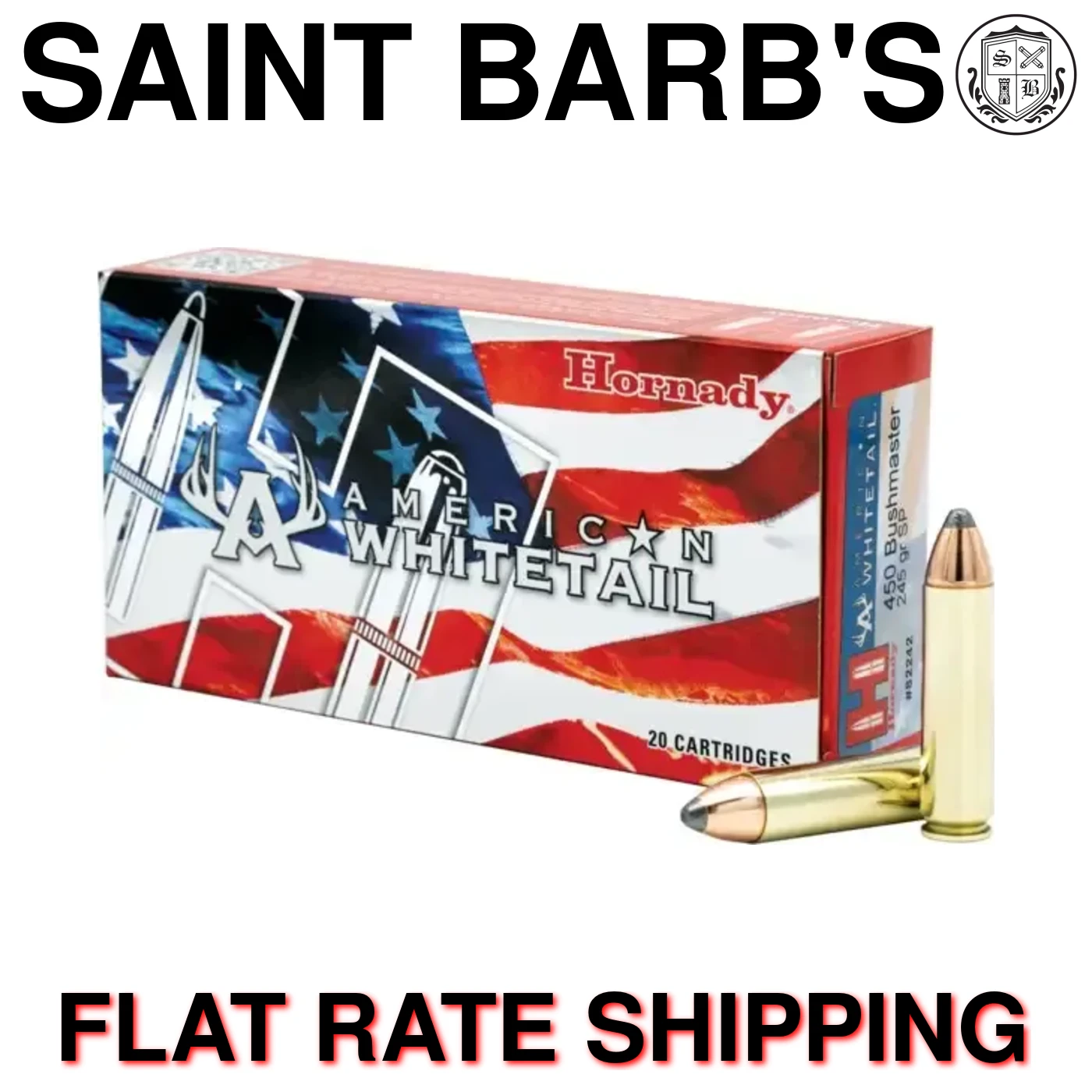 Hornady American Whitetail .450 Bushmaster 245 Grain InterLock - 20 Rounds-img-0