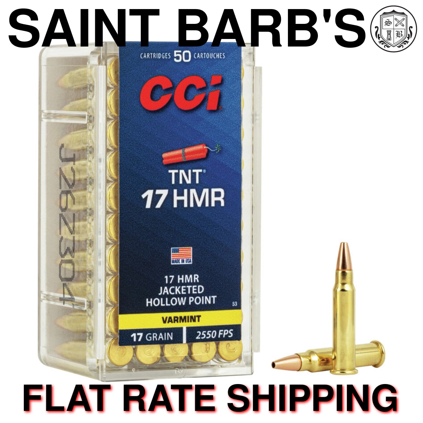 CCI TNT 17 HMR 17 Grain Jacketed Hollow Point (JHP) - 50 Rounds-img-0