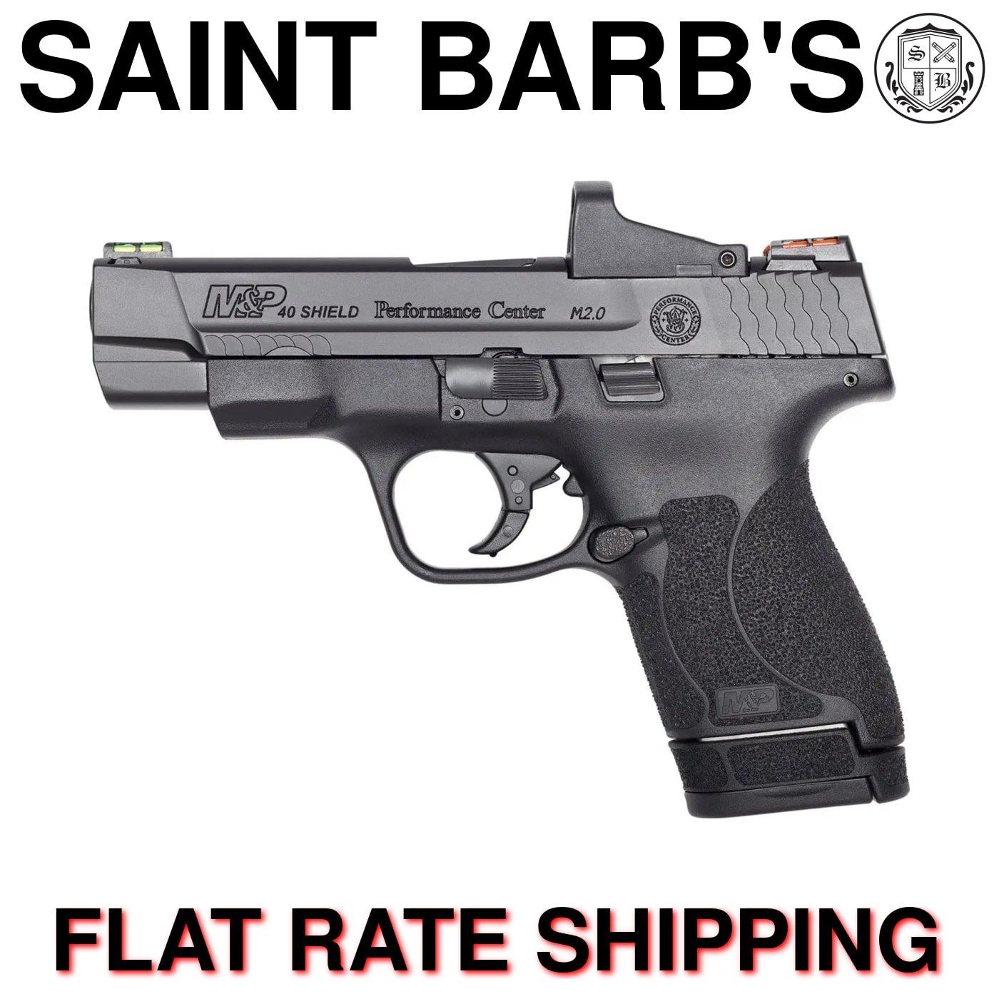 S&W PC M&P40 Shield M2.0 .40 S&W Pistol + Red Dot - Black - 7 Rounds-img-0