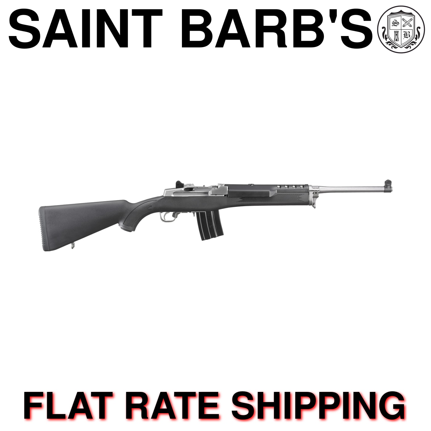 Ruger Mini-14 Ranch 5.56 NATO Rifle - Black / Stainless Steel - 20 Rounds-img-0