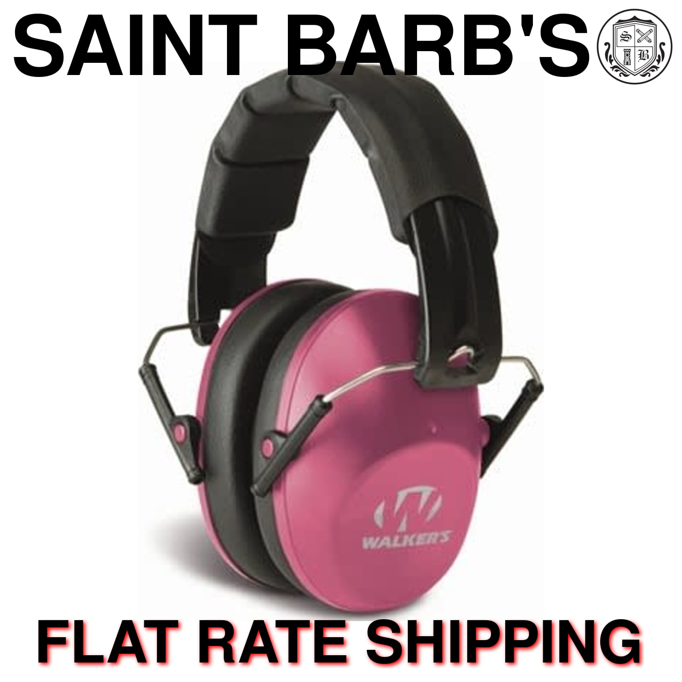 Walker's Low Profile Passive Folding Ear Muffs - Pink-img-0