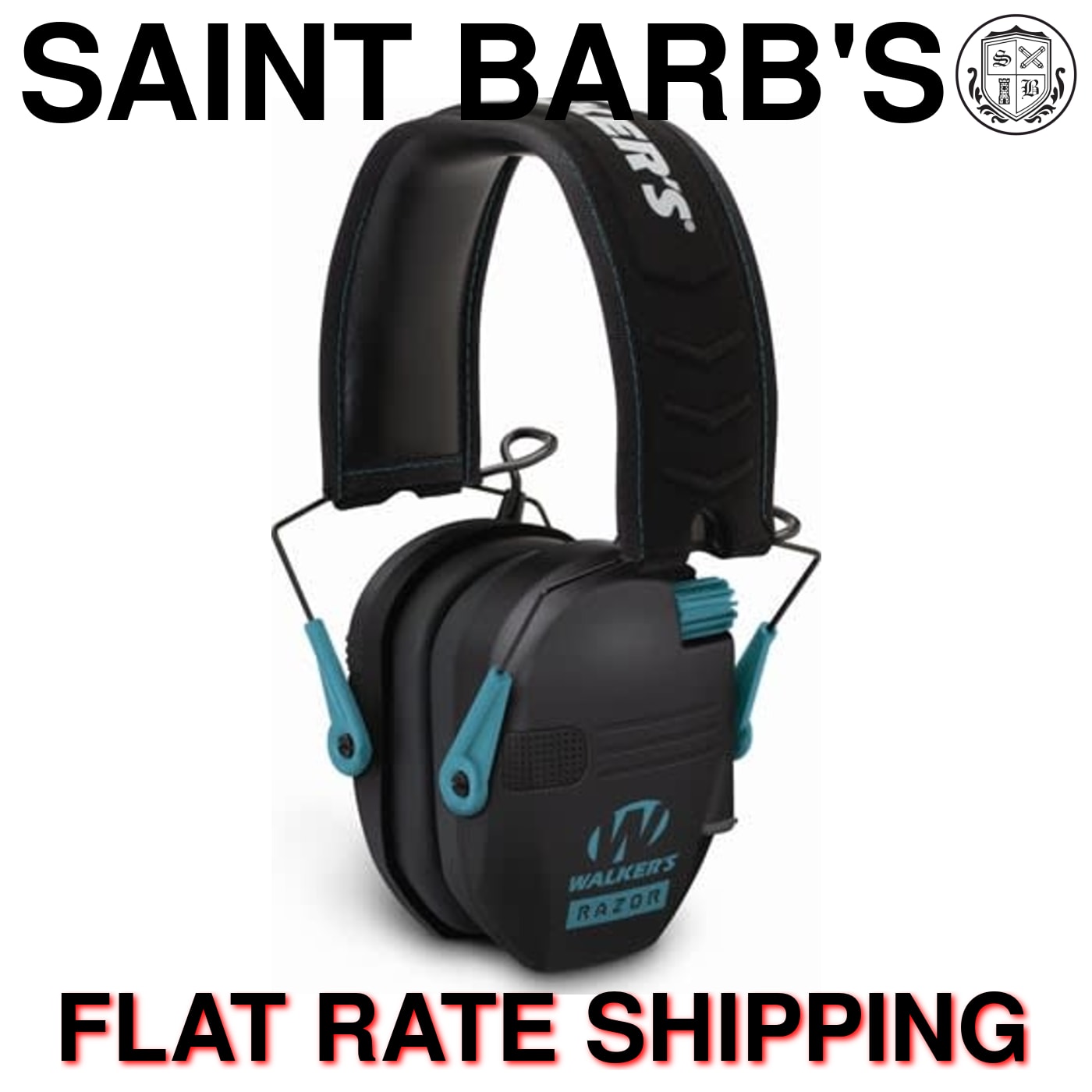 Walker's Razor Slim Electronic Ear Muff - Black / Teal-img-0