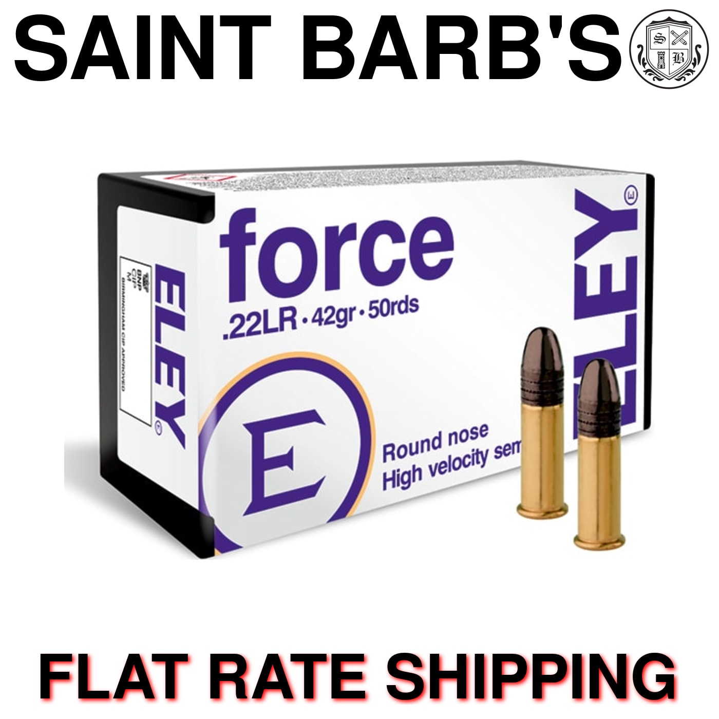 ELEY Force .22 LR 42 Grain Lead Round Nose (LRN) - 50 Rounds-img-0