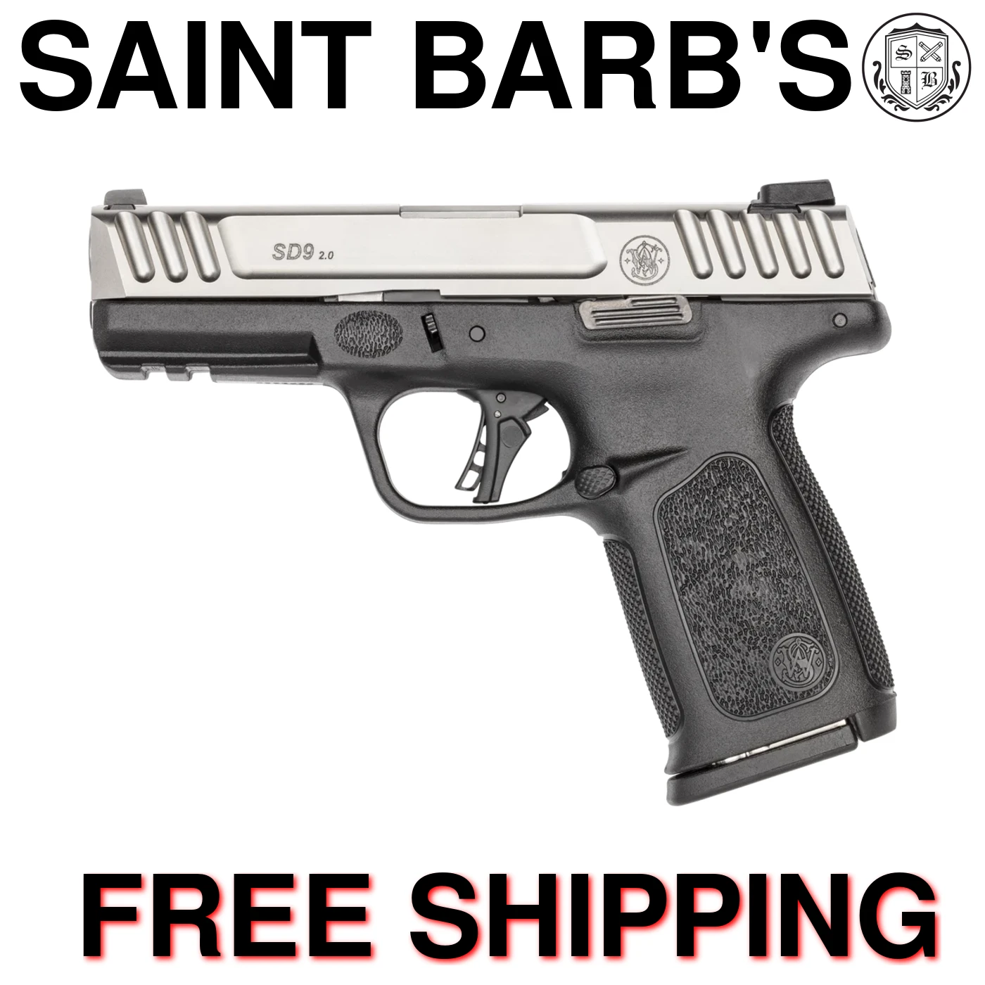 Smith and Wesson SD9 2.0 9mm Pistol - Silver / 10 Round Mags-img-0