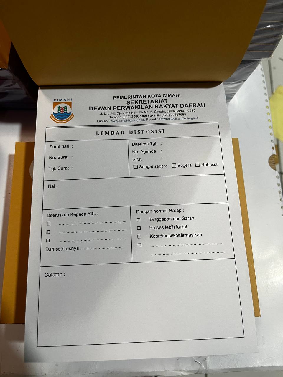 Lembar Disposisi
