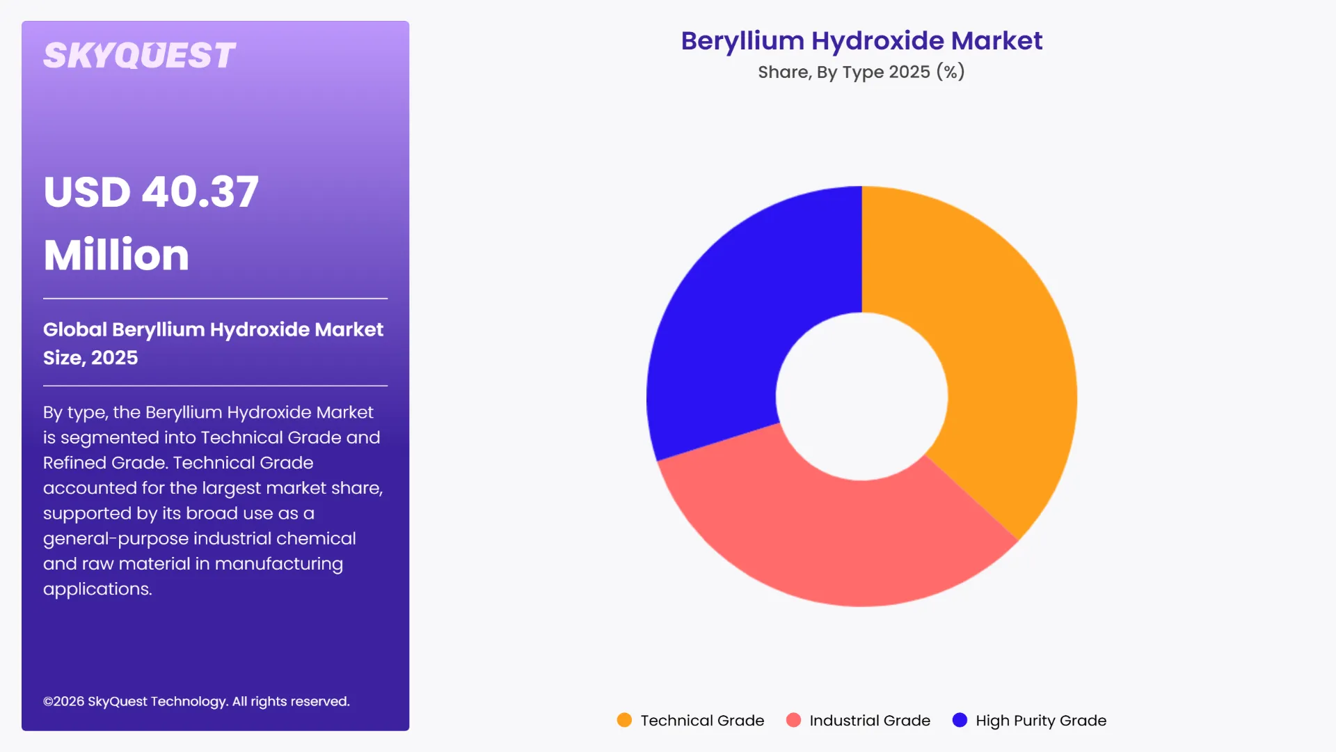 Beryllium Hydroxide Market By Segments