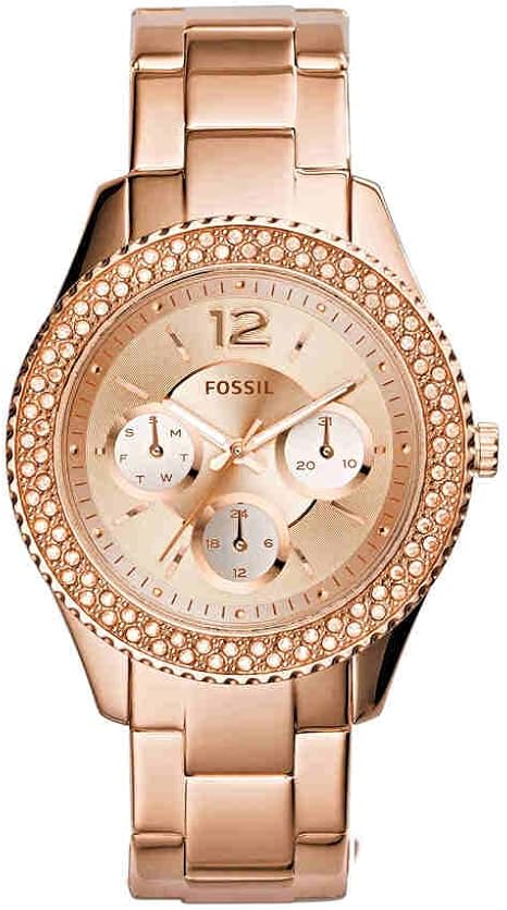 FOSSIL Stella Watch for Women, Quartz Chronograph Movement with Stainless Steel Strap