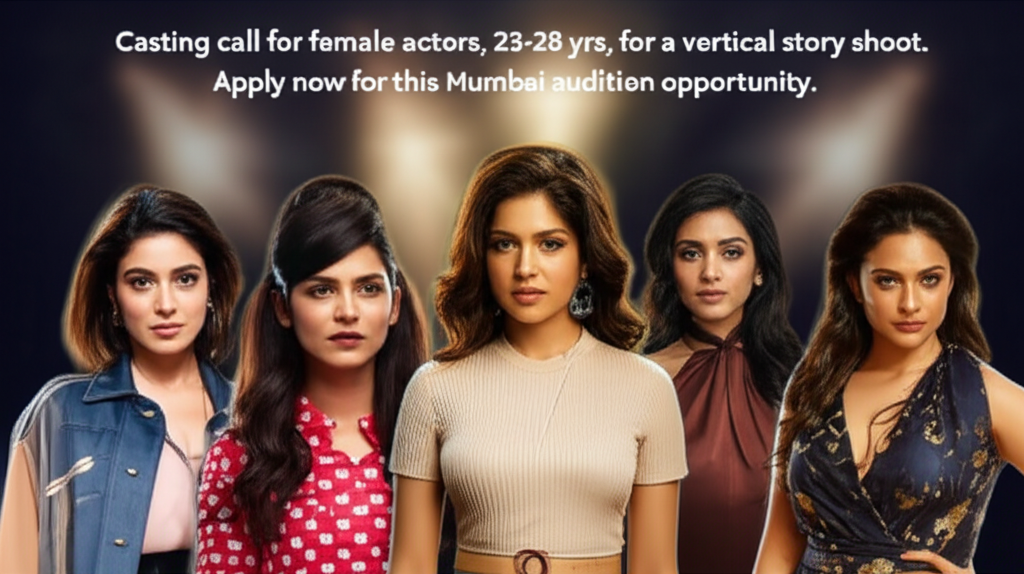 Casting call for female actors, 23-28 yrs, for a vertical story shoot. Apply now for this Mumbai audition opportunity.