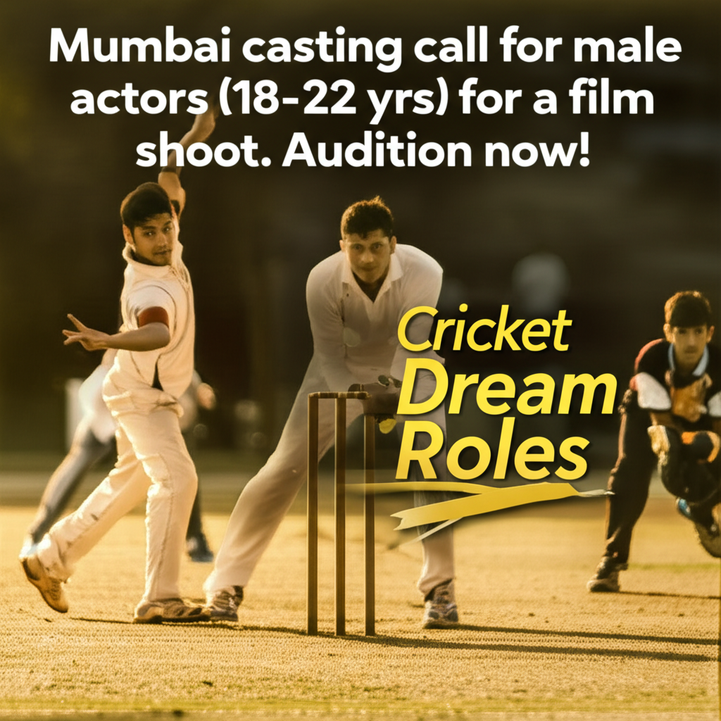 Mumbai casting call for male actors (18-22 yrs) for a film shoot. Audition now!