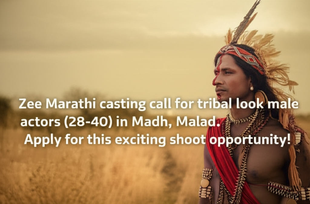 Zee Marathi casting call for tribal look male actors (28-40) in Madh, Malad. Apply for this exciting shoot opportunity!