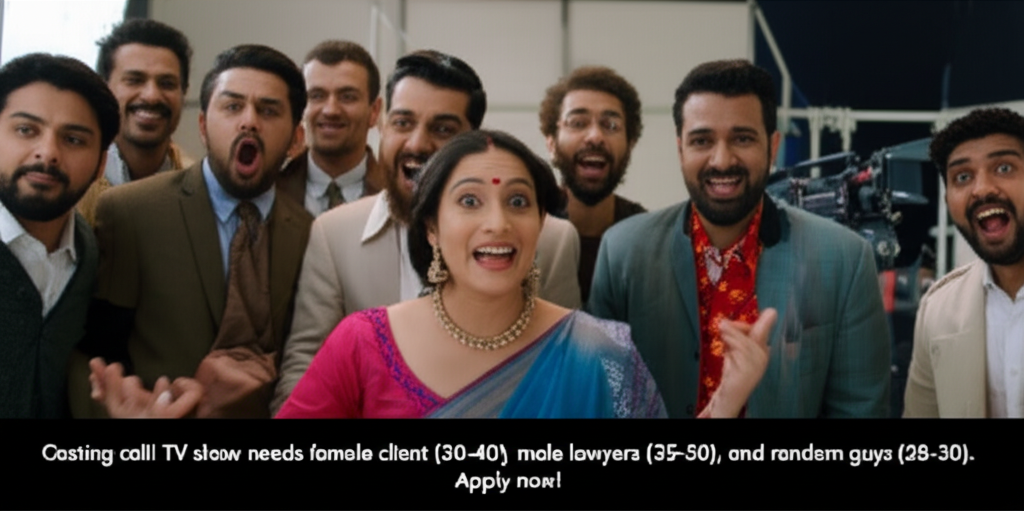 Casting call! TV show needs female client (30-40), male lawyers (35-50), and random guys (28-30). Apply now!