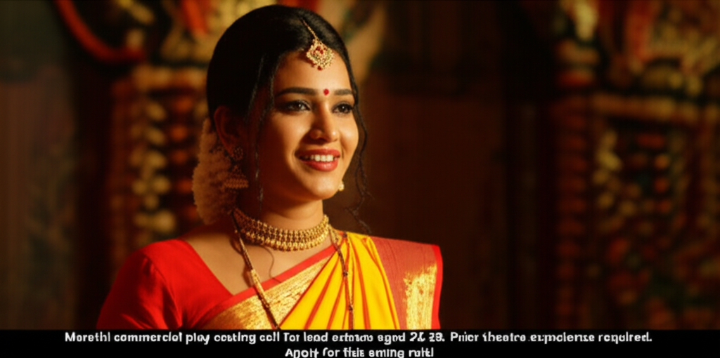 Marathi commercial play casting call for lead actress aged 24-28. Prior theatre experience required. Apply for this acting role!