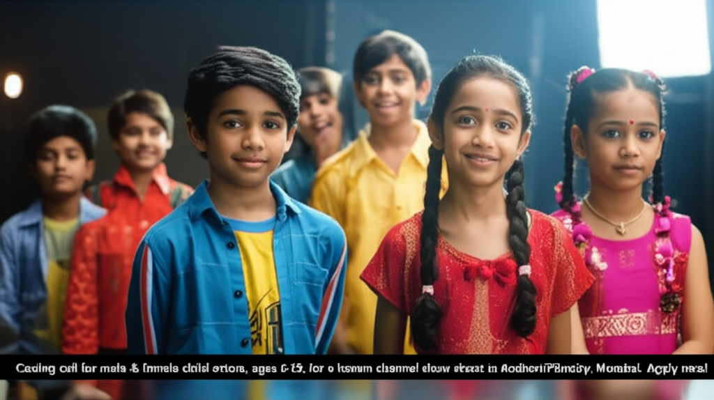 Casting call for male & female child actors, ages 6-9, for a known channel show shoot in Andheri/Filmcity, Mumbai. Apply now!