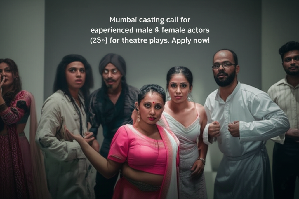 Mumbai casting call for experienced male & female actors (25+) for theatre plays. Apply now!
