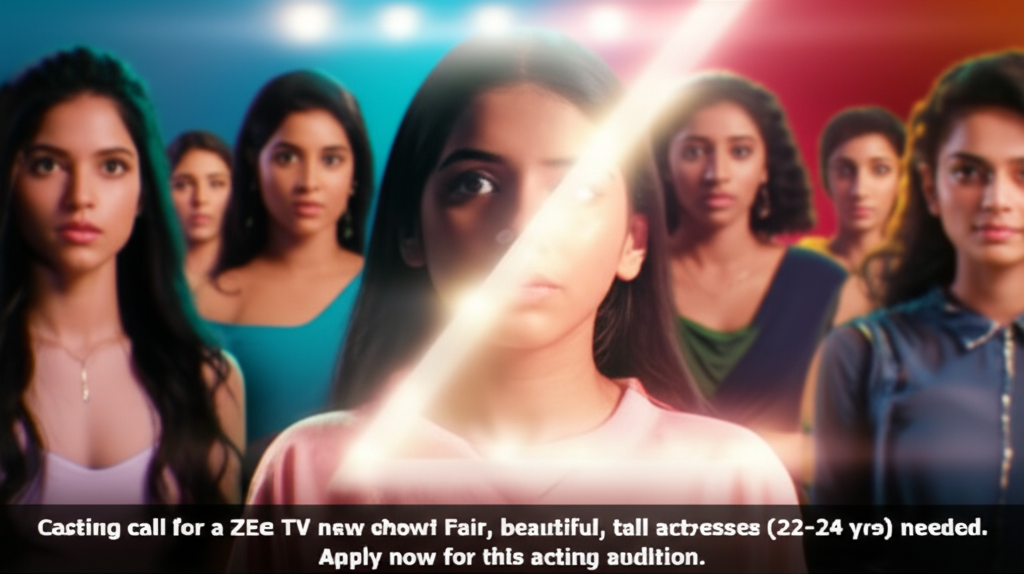 Casting call for a ZEE TV new show! Fair, beautiful, tall actresses (22-24 yrs) needed. Apply now for this acting audition.