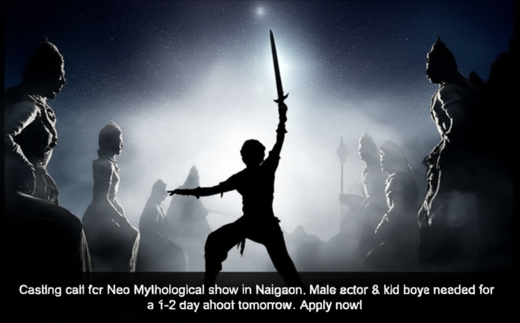 Casting call for Neo Mythological show in Naigaon. Male actor & kid boys needed for a 1-2 day shoot tomorrow. Apply now!