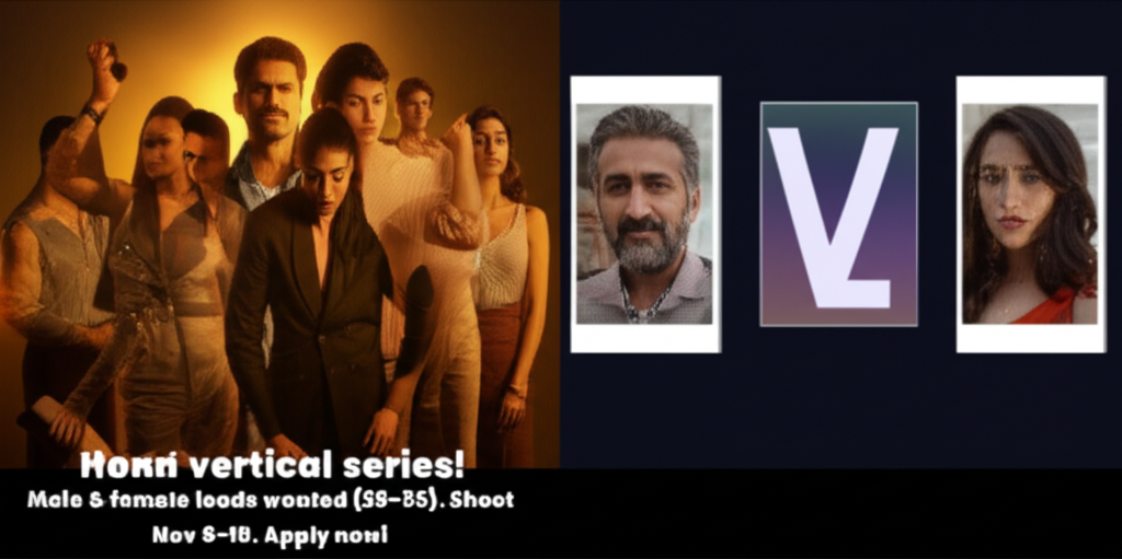 Mumbai casting call for a premium vertical series! Male & female leads wanted (28-35). Shoot Nov 8-10. Apply now!
