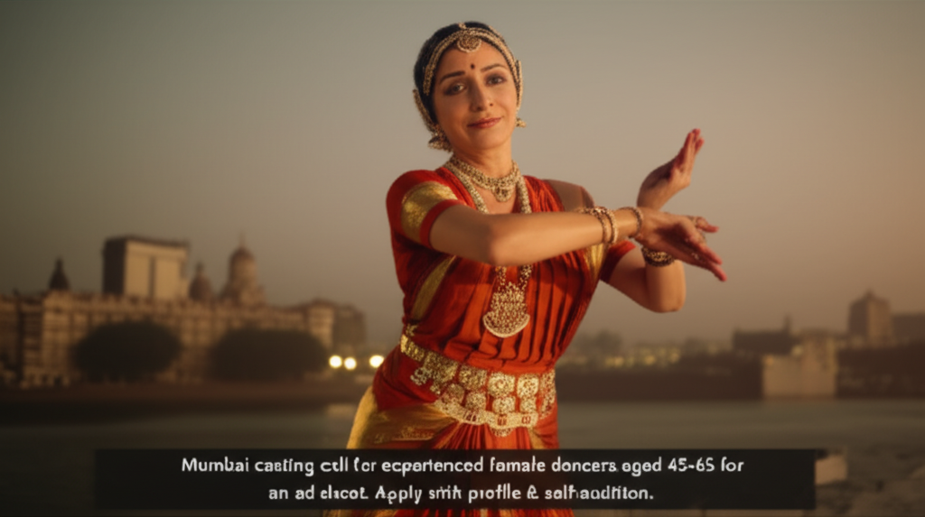 Mumbai casting call for experienced female dancers aged 45-65 for an ad shoot. Apply with profile & self-audition.