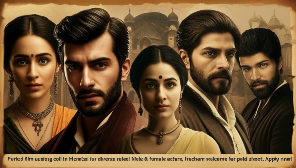 Period film casting call in Mumbai for diverse roles! Male & female actors, freshers welcome for paid shoot. Apply now!