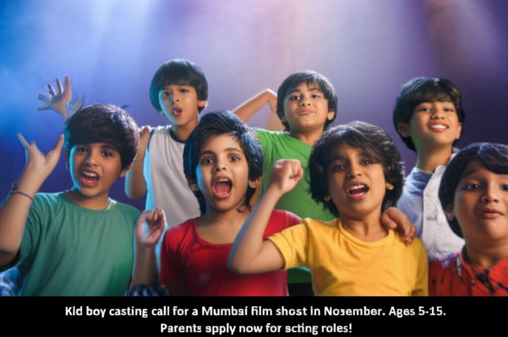 Kid boy casting call for a Mumbai film shoot in November. Ages 5-15. Parents apply now for acting roles!