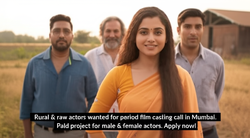 Rural & raw actors wanted for period film casting call in Mumbai. Paid project for male & female actors. Apply now!