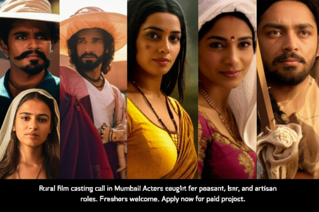 Rural film casting call in Mumbai! Actors sought for peasant, bar, and artisan roles. Freshers welcome. Apply now for paid project.