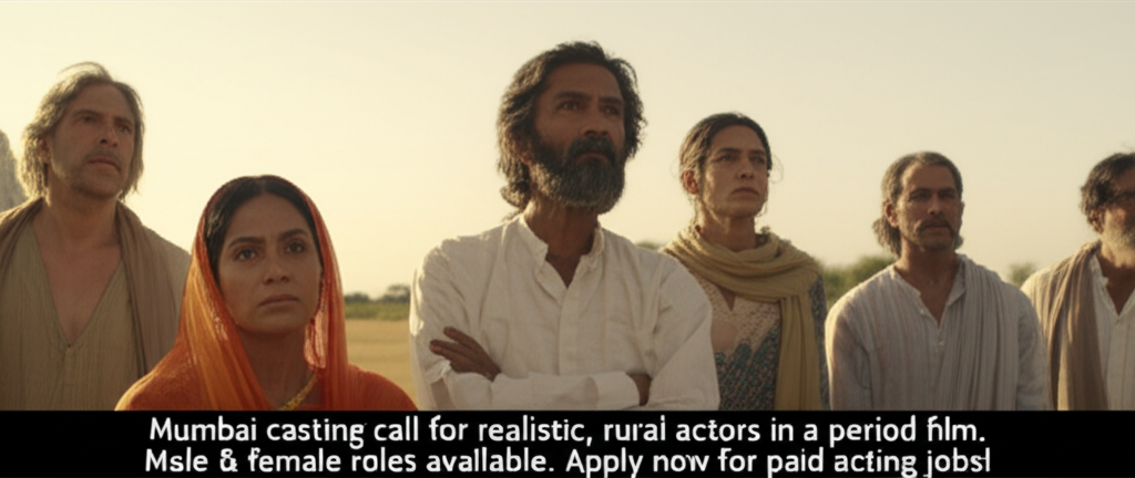 Mumbai casting call for realistic, rural actors in a period film. Male & female roles available. Apply now for paid acting jobs!