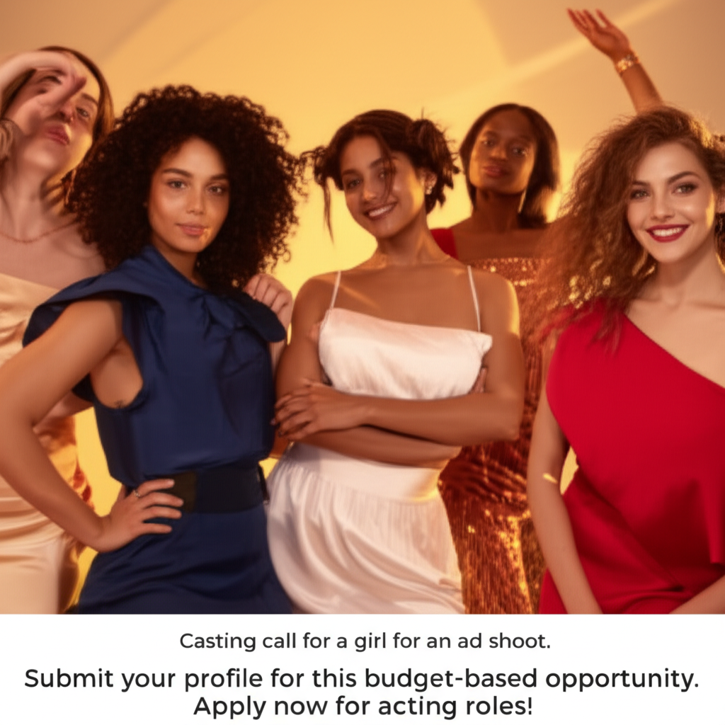 Casting call for a girl for an ad shoot. Submit your profile for this budget-based opportunity. Apply now for acting roles!