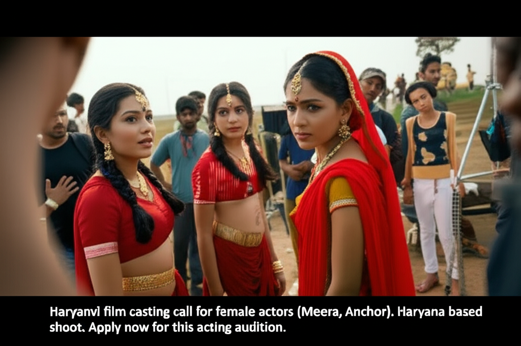 Haryanvi film casting call for female actors (Meera, Anchor). Haryana based shoot. Apply now for this acting audition.