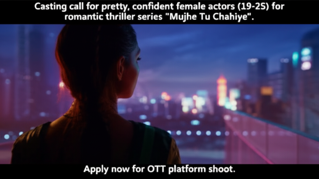 Casting call for pretty, confident female actors (19-25) for romantic thriller series