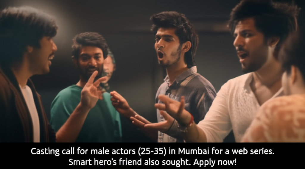 **Actors Wanted: Male Roles for New Web Series** Casting call for male actors (25-35) in Mumbai for a web series. Smart hero's friend also sought. Apply now!