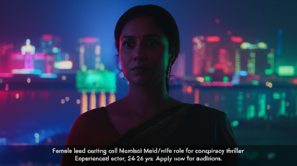 Female lead casting call Mumbai: Maid/wife role for conspiracy thriller. Experienced actor, 24-26 yrs. Apply now for auditions.