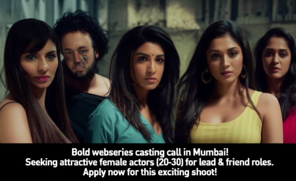 Bold webseries casting call in Mumbai! Seeking attractive female actors (20-30) for lead & friend roles. Apply now for this exciting shoot!