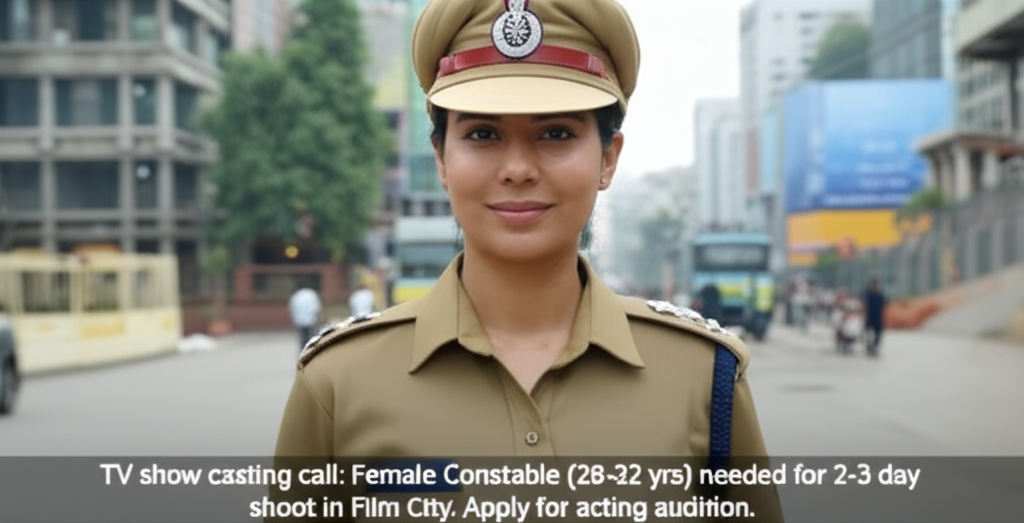 Female Constable Role: Your Acting Opportunity Now! TV show casting call: Female Constable (28-32 yrs) needed for 2-3 day shoot in Film City. Apply for acting audition.