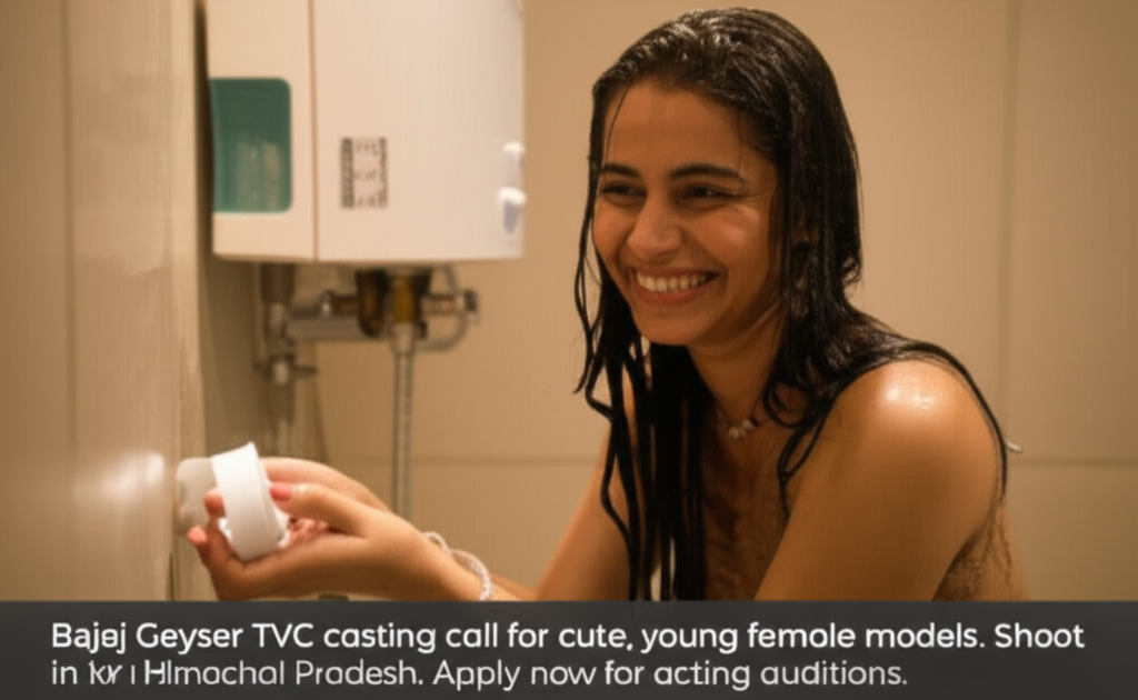 Young Woman Wanted: Shine in Bajaj Geyser TVC! Bajaj Geyser TVC casting call for cute, young female models. Shoot in Himachal Pradesh. Apply now for acting auditions.
