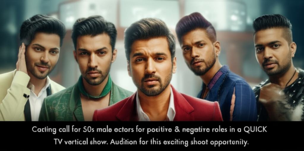 Casting call for 50s male actors for positive & negative roles in a QUICK TV vertical show. Audition for this exciting shoot opportunity.