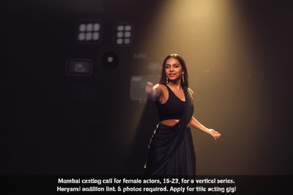Female Actress Wanted: Stage App Vertical Series Audition Now! Mumbai casting call for female actors, 18-23, for a vertical series. Haryanvi audition link & photos required. Apply for this acting gig!