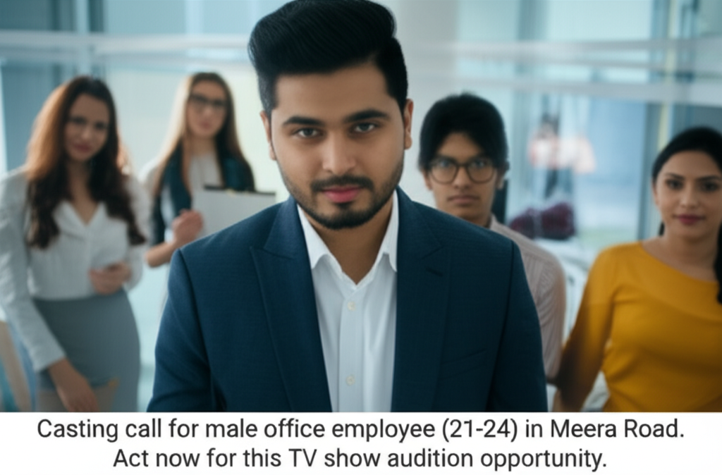 Casting call for male office employee (21-24) in Meera Road. Act now for this TV show audition opportunity.