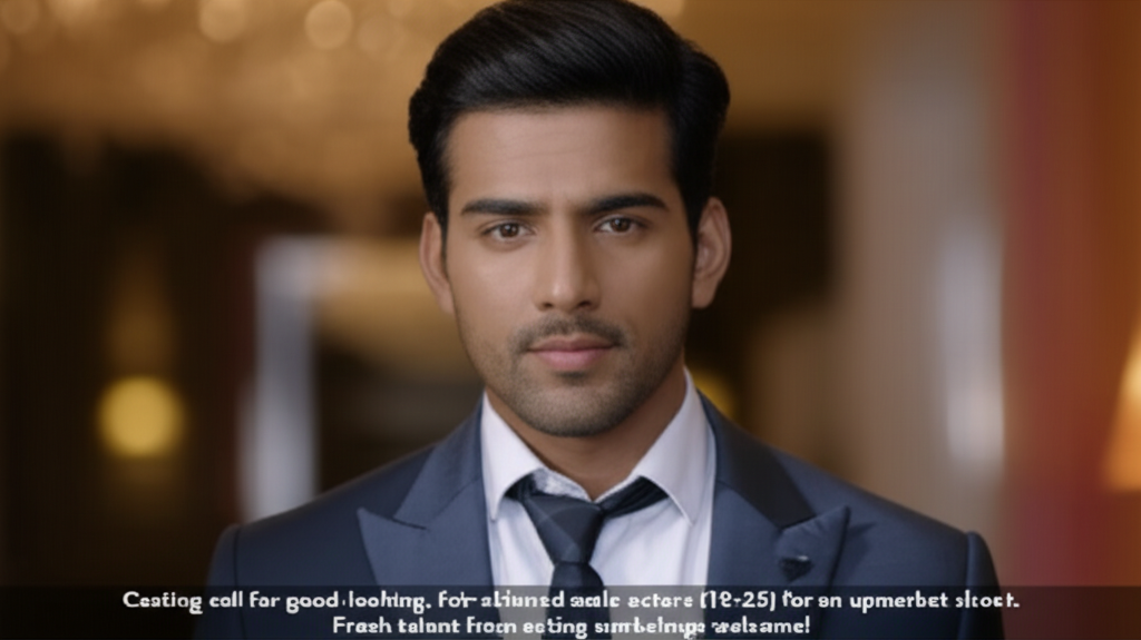 Now Casting: Handsome Male Actor, 18-25, Sophisticated Look Casting call for good-looking, fair-skinned male actors (18-25) for an upmarket shoot. Fresh talent from acting workshops welcome!