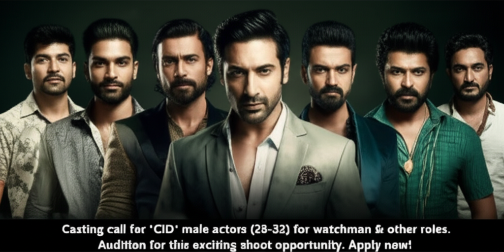Casting call for 'CID' male actors (28-32) for watchman & other roles. Audition for this exciting shoot opportunity. Apply now!