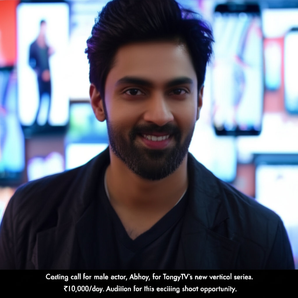 TangyTV: Male Actor Wanted for New Vertical Series! Casting call for male actor, Abhay, for TangyTV's new vertical series. ₹10,000/day. Audition for this exciting shoot opportunity.
