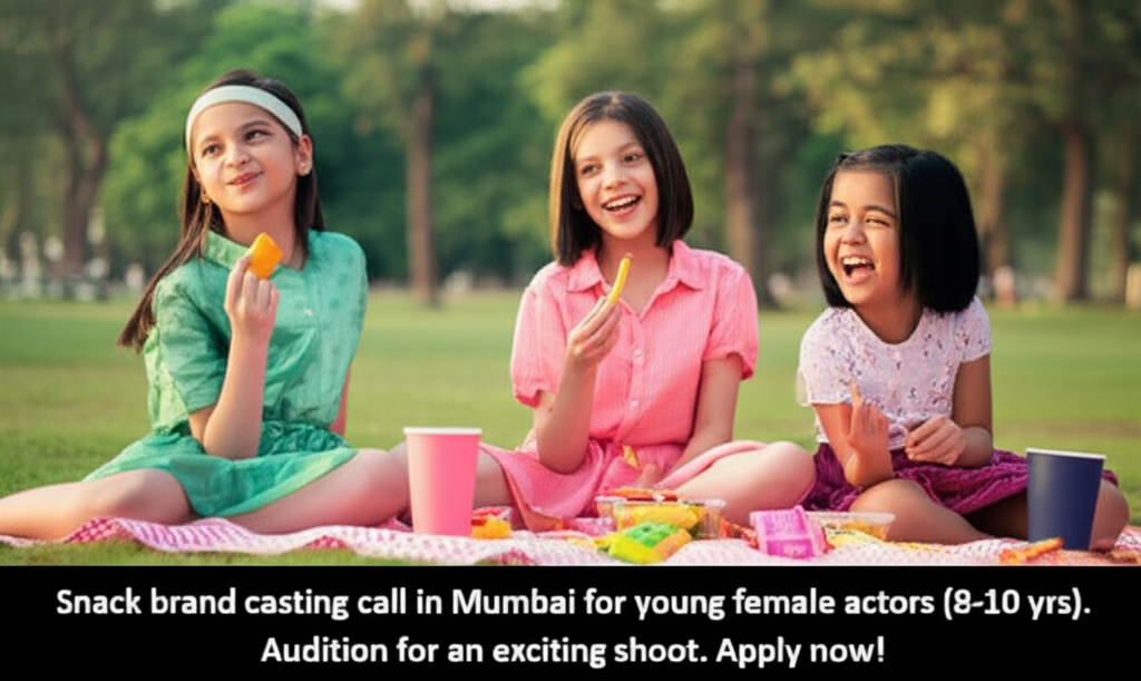 Casting Call: Bright Young Girls for Sweet Snack Ad Snack brand casting call in Mumbai for young female actors (8-10 yrs). Audition for an exciting shoot. Apply now!