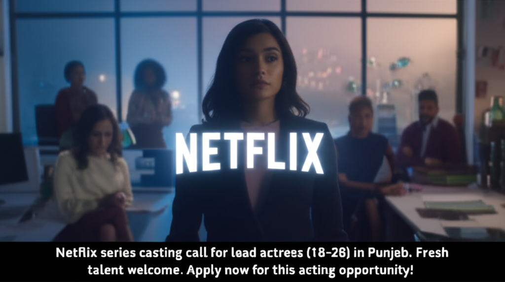 Casting Call: Female Actor Wanted for Netflix Series Role Netflix series casting call for lead actress (18-28) in Punjab. Fresh talent welcome. Apply now for this acting opportunity!