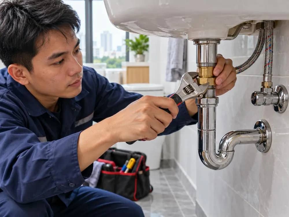 Thợ điện nước - cận cảnh đôi tay thợ đang thao tác với dụng cụ chuyên dụng