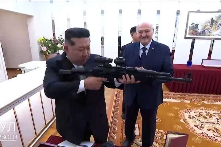 North Korea’s Kim Jong Un gifted assault rifle by Belarusian president: ‘In case enemies appear’