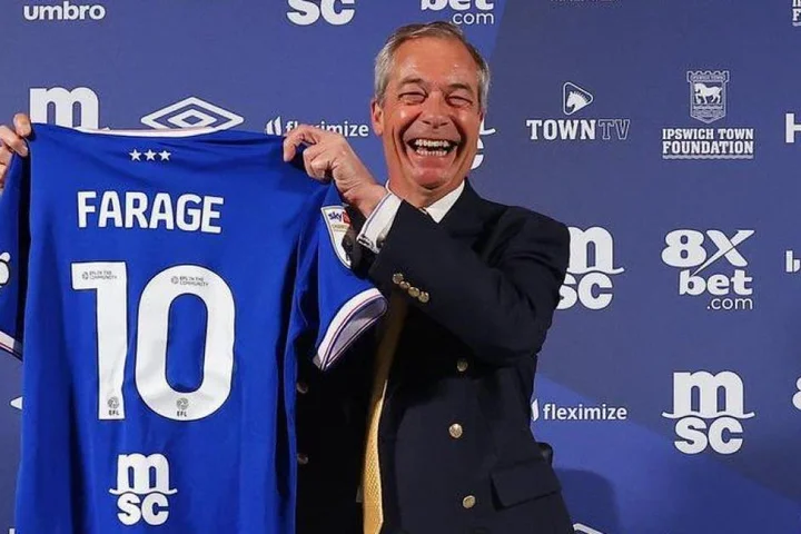 Ipswich Town chairman apologises for causing ‘harm and distress’ with Nigel Farage visit