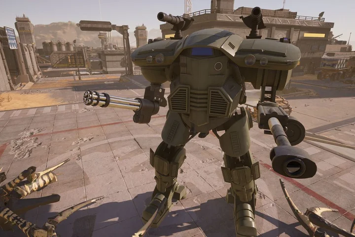 Extermination's latest update adds a big stompy mech, ideal for squashing the shooter's newly polished bug holes