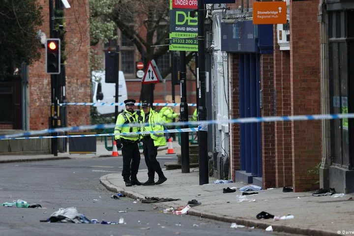 UK police question suspect after Derby car incident