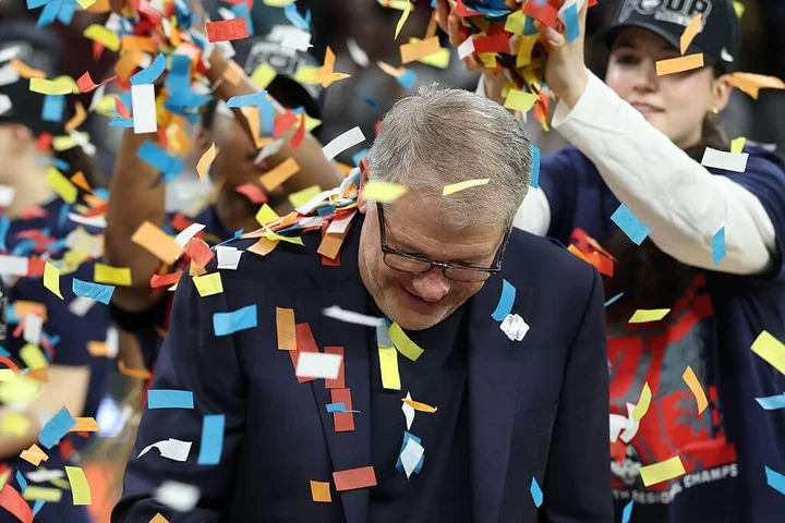 Leave the nets … for now. UConn, as always, plans for bigger Final Four celebrations